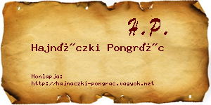 Hajnáczki Pongrác névjegykártya